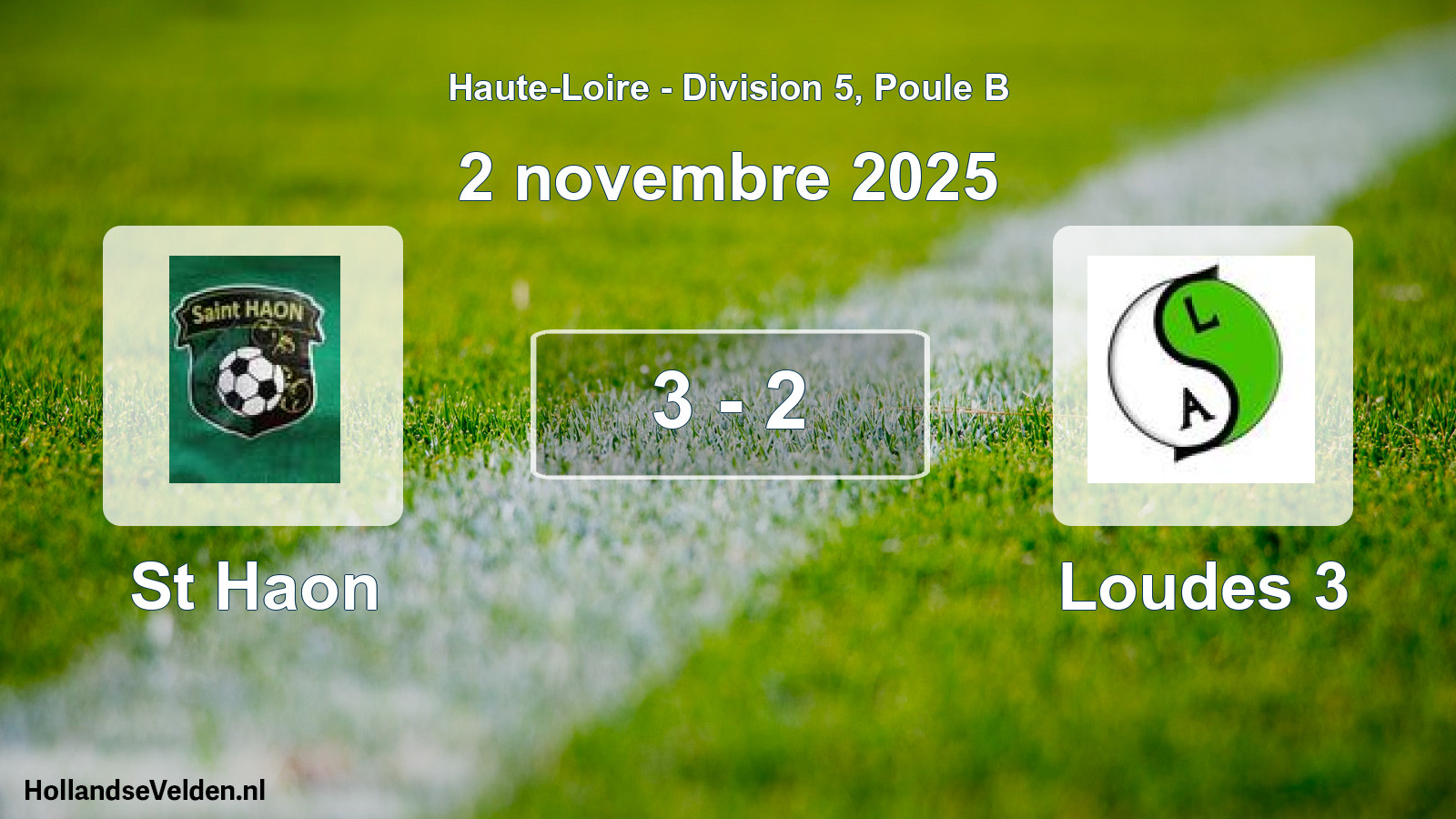 Gespeelde wedstrijd: St Haon - Loudes 3 3 - 2 (2 november 2025)
