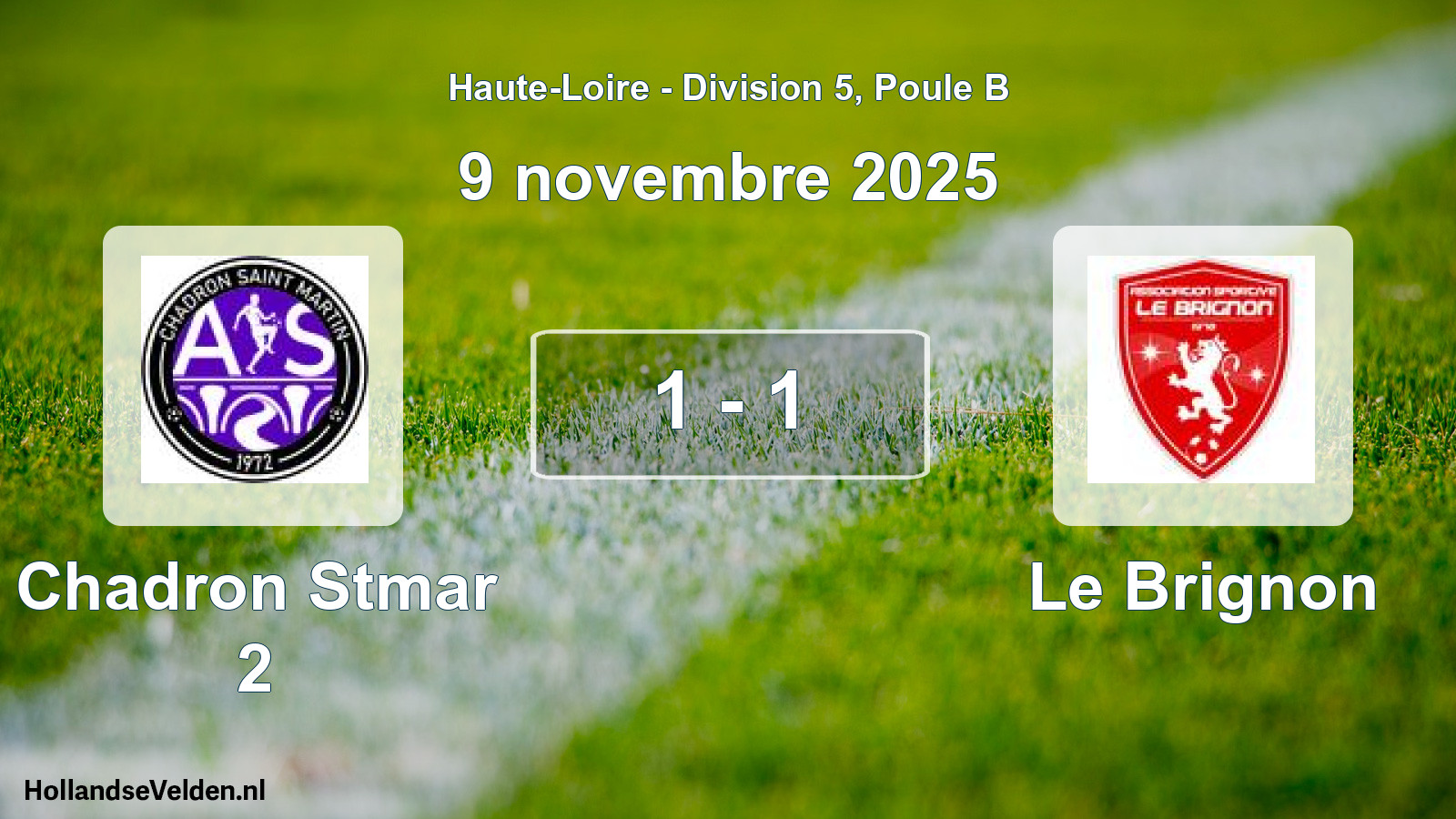 Match joué: Chadron Stmar 2 - Le Brignon 1 - 1 (9 novembre 2025)