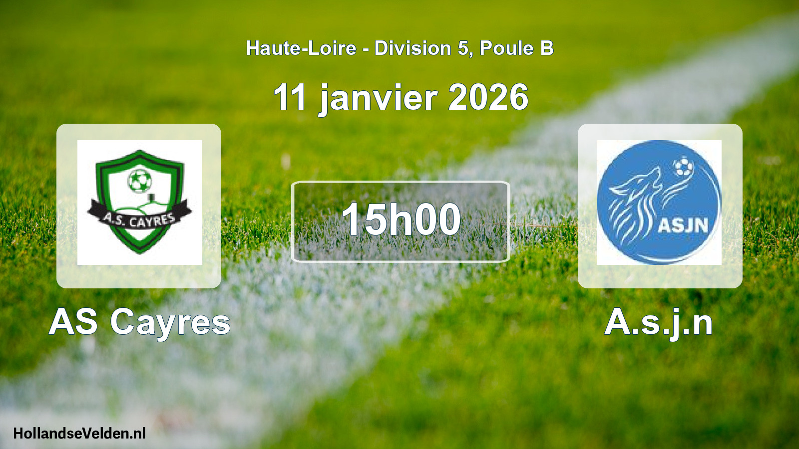 Match programmé: AS Cayres - A.s.j.n (11 janvier 2026)