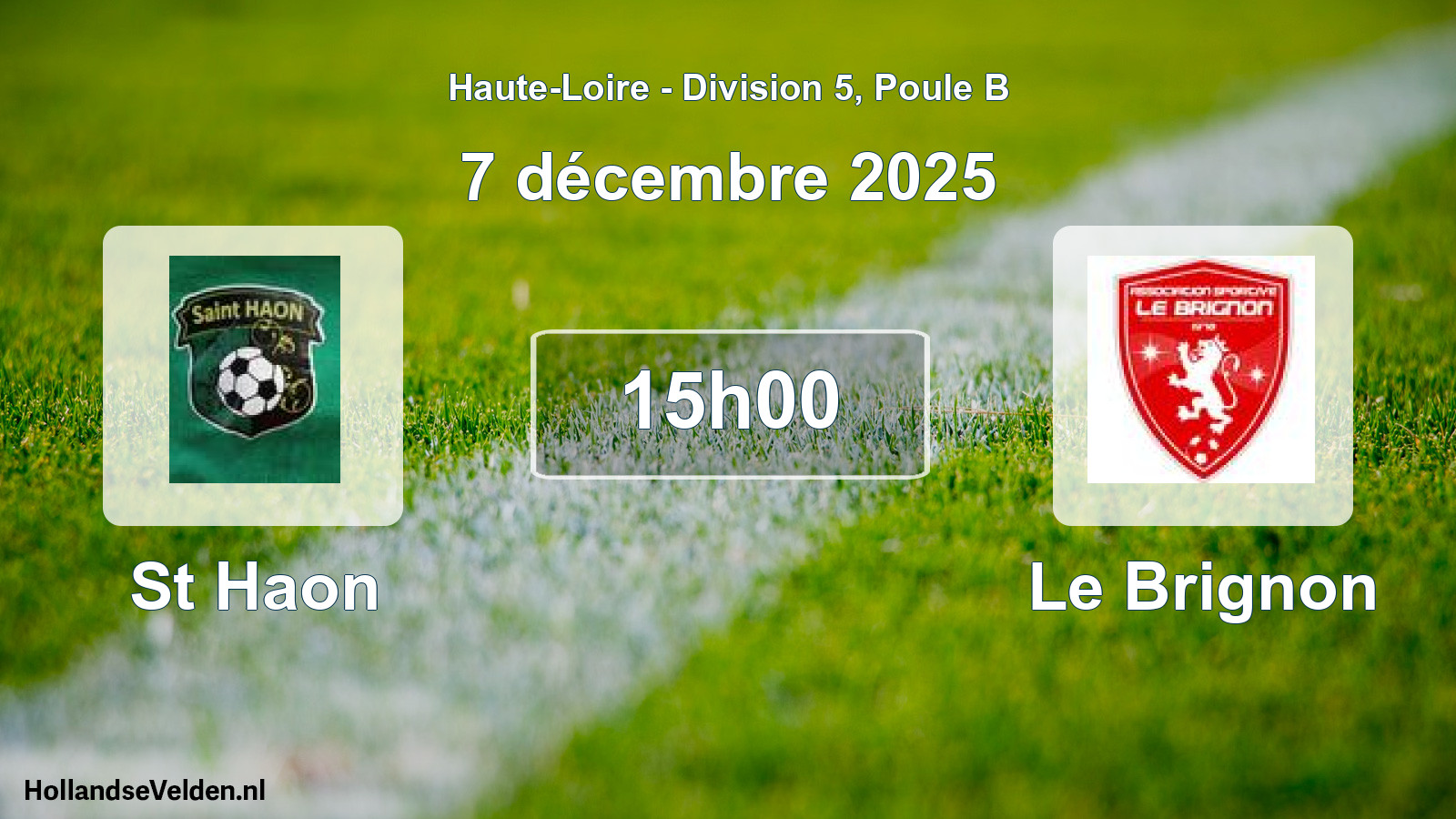 Geplande wedstrijd: St Haon - Le Brignon (7 december 2025)