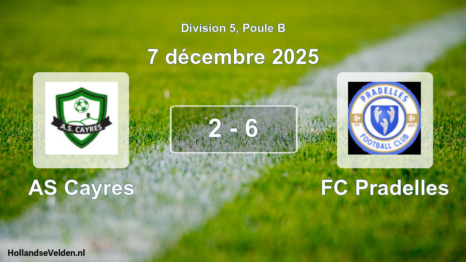 Match joué: AS Cayres - FC Pradelles 2 - 6 (7 décembre 2025)
