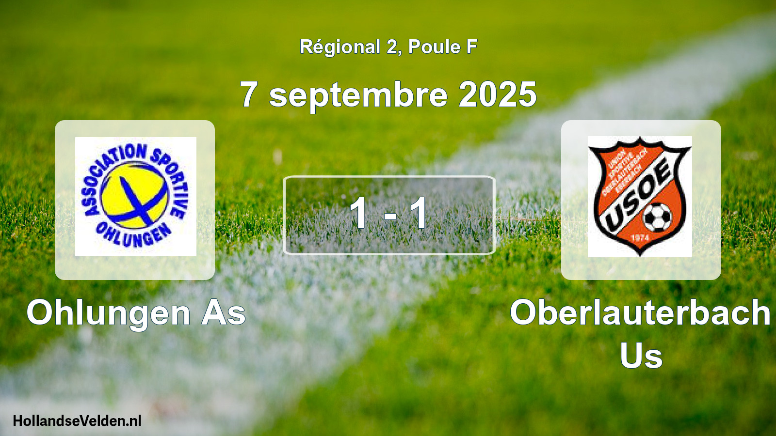 Total number of matches played: Ohlungen As - Oberlauterbach Us 1 - 1 (7 September 2025)