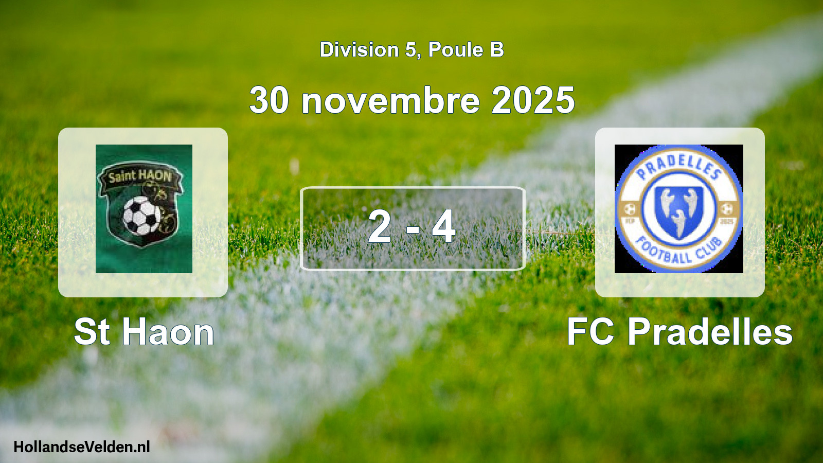 Total number of matches played: St Haon - FC Pradelles 2 - 4 (30 November 2025)