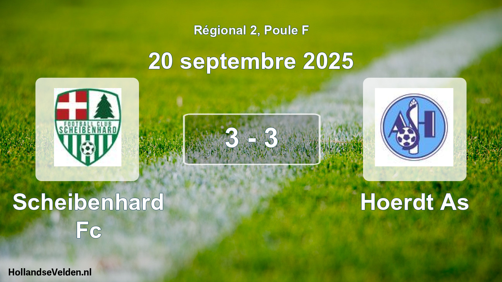Gespeelde wedstrijd: Scheibenhard Fc - Hoerdt As 3 - 3 (20 septembre 2025)