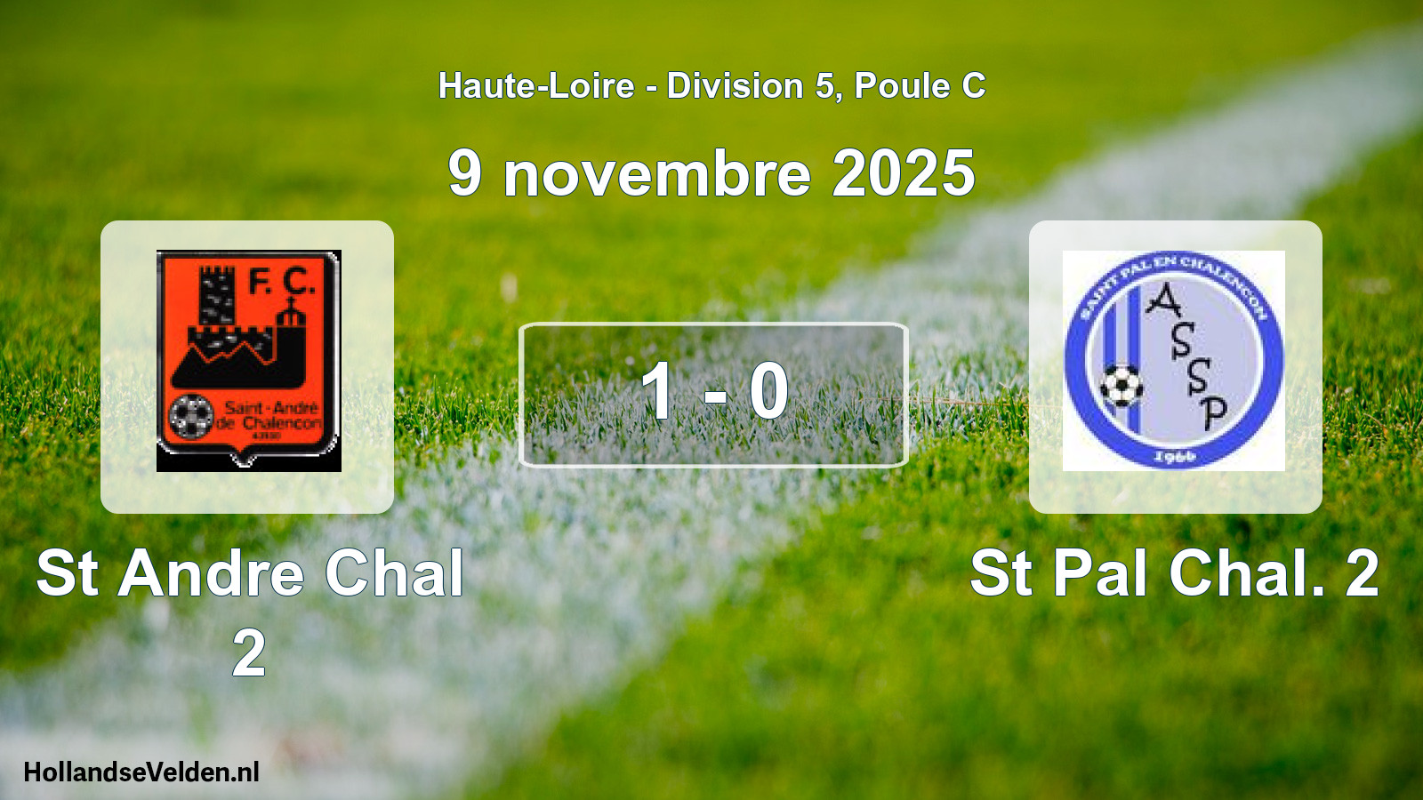 Gespeelde wedstrijd: St Andre Chal 2 - St Pal Chal. 2 1 - 0 (9 november 2025)