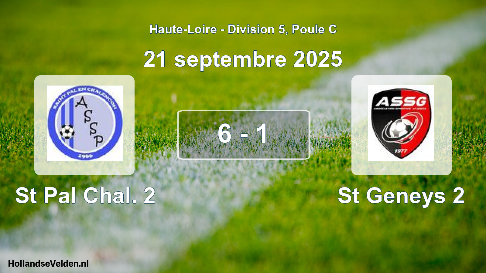 Gespeelde wedstrijd: St Pal Chal. 2 - St Geneys 2 6 - 1 (21 september 2025)