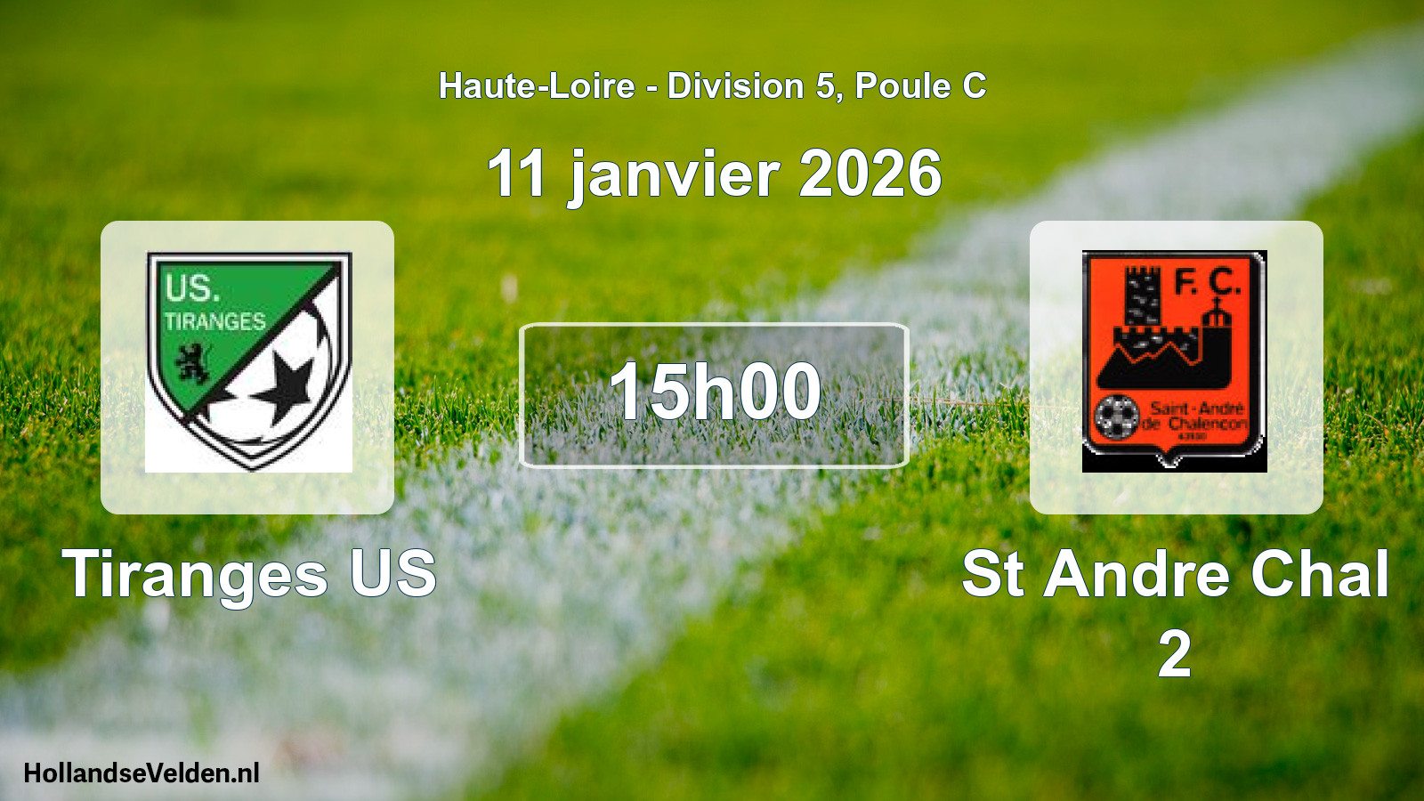 Geplande wedstrijd: Tiranges US - St Andre Chal 2 (11 januari 2026)