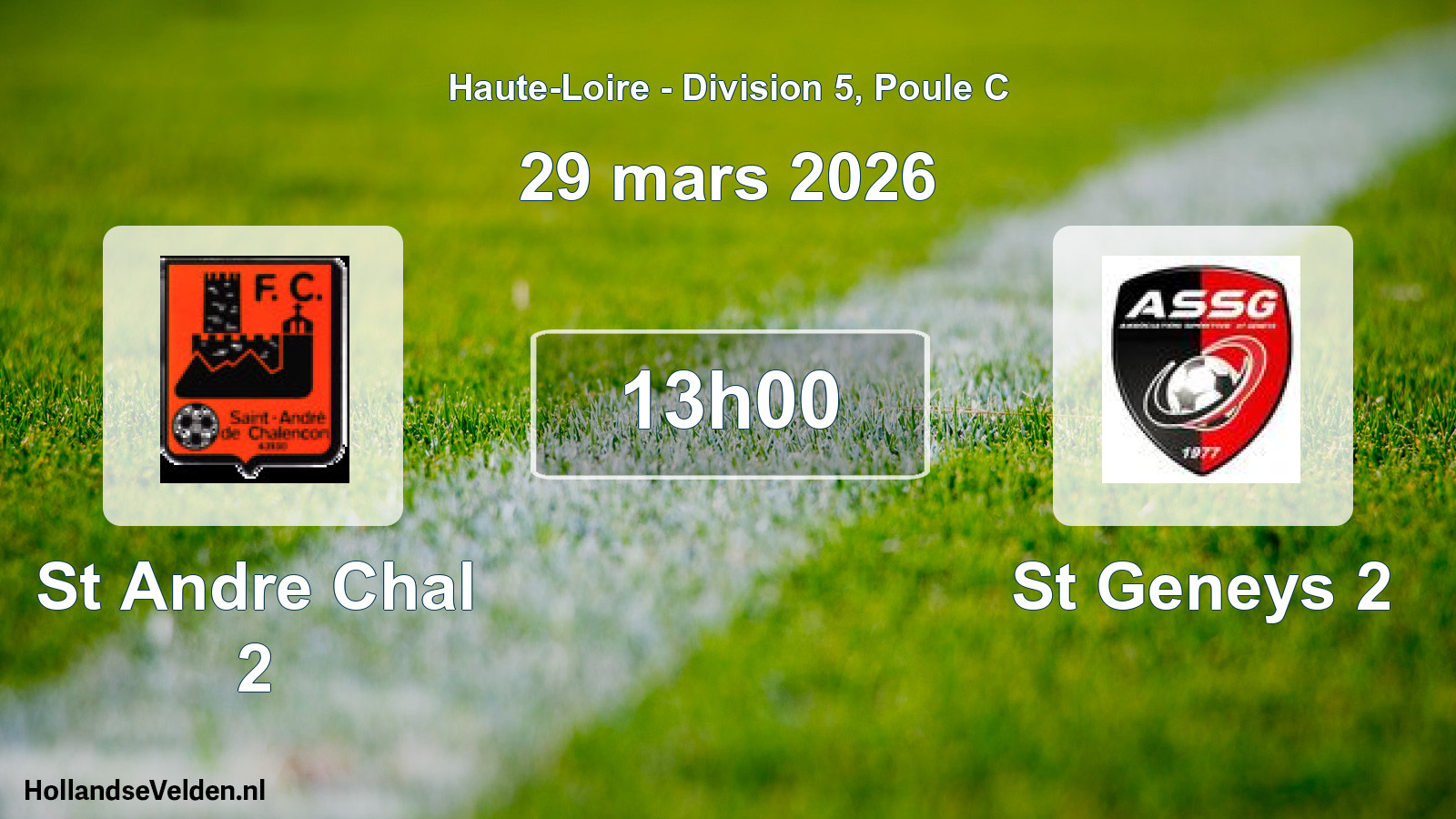 Scheduled Match: St Andre Chal 2 - St Geneys 2 (29 March 2026)