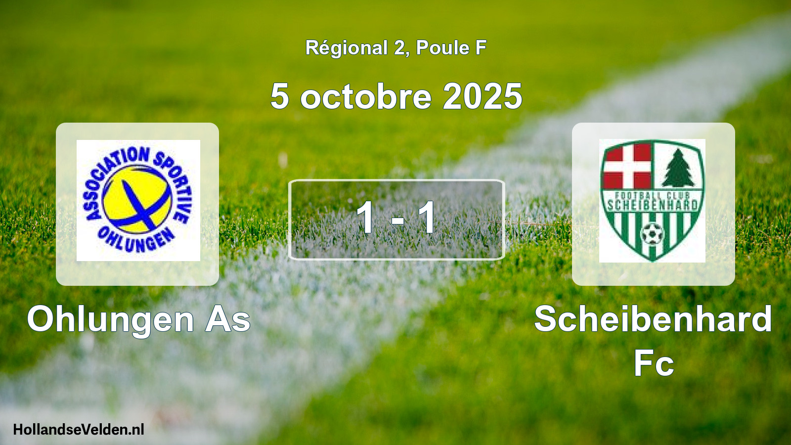 Total number of matches played: Ohlungen As - Scheibenhard Fc 1 - 1 (5 October 2025)