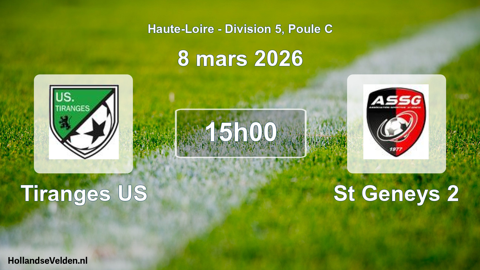 Geplande wedstrijd: Tiranges US - St Geneys 2 (8 maart 2026)