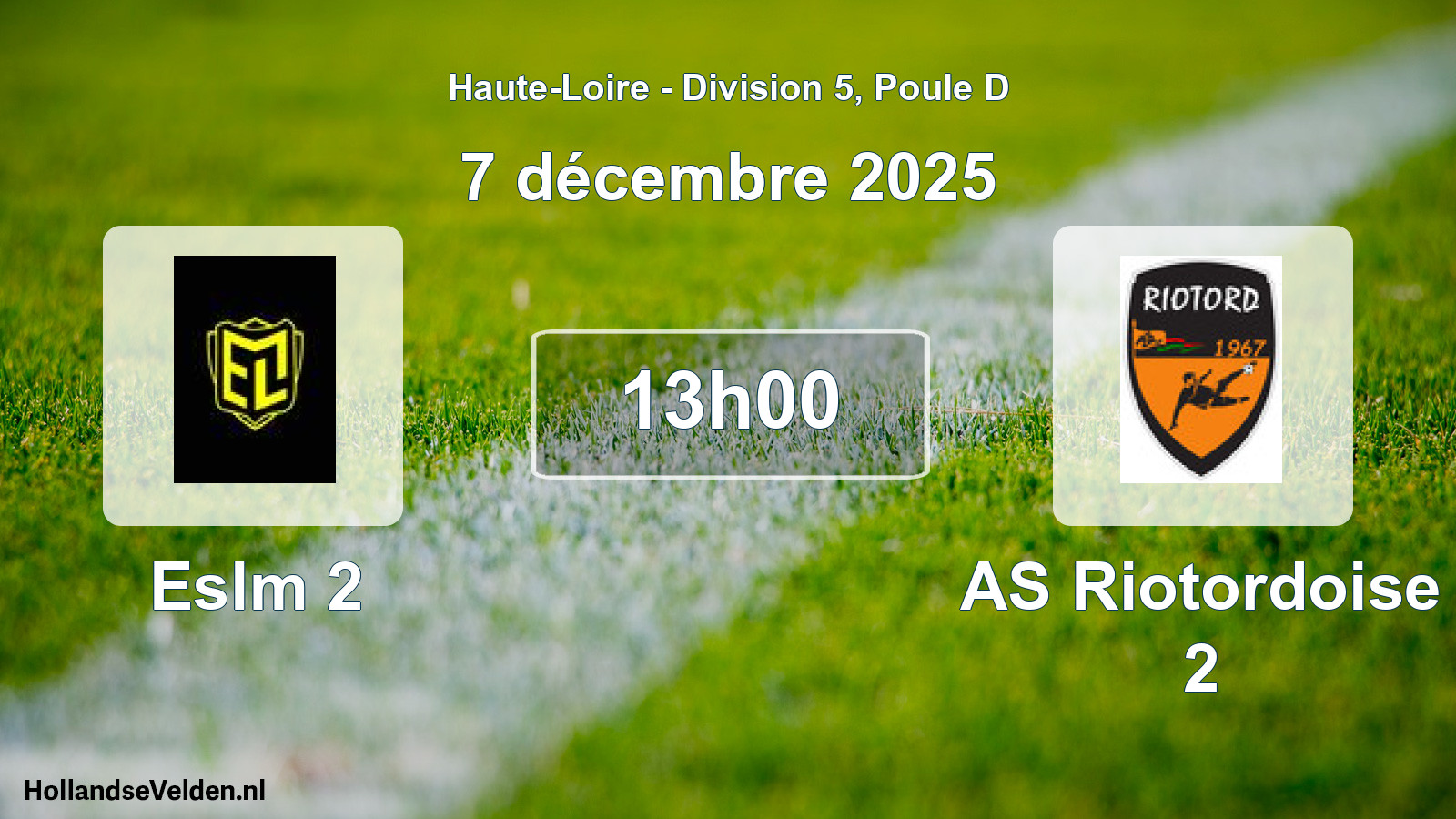 Geplande wedstrijd: Eslm 2 - AS Riotordoise 2 (7 december 2025)
