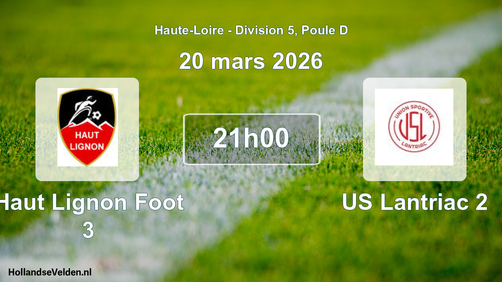 Geplande wedstrijd: Haut Lignon Foot 3 - US Lantriac 2 (20 maart 2026)