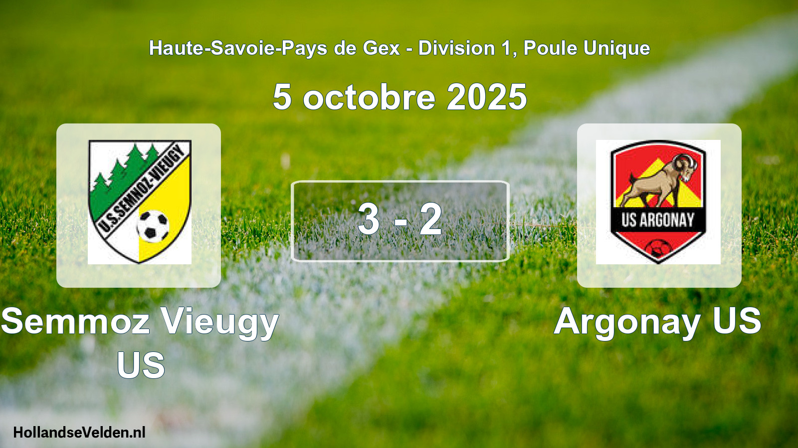 Gespeelde wedstrijd: Semmoz Vieugy US - Argonay US 3 - 2 (5 oktober 2025)