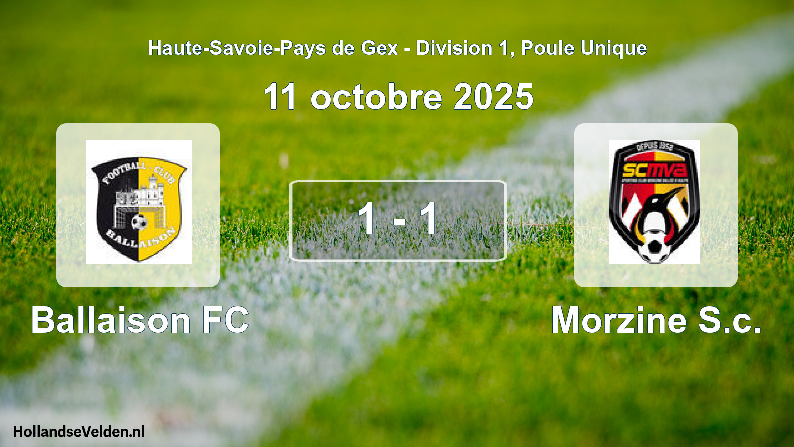 Gespeelde wedstrijd: Ballaison FC - Morzine S.c. 1 - 1 (11 oktober 2025)