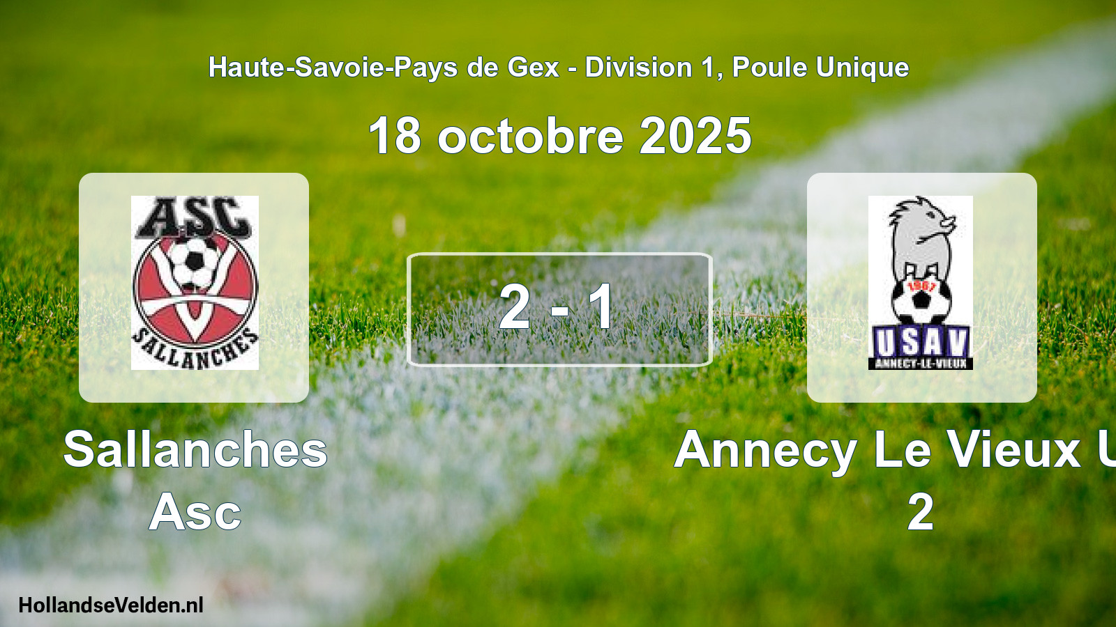 Gespeelde wedstrijd: Sallanches Asc - Annecy Le Vieux US 2 2 - 1 (18 oktober 2025)