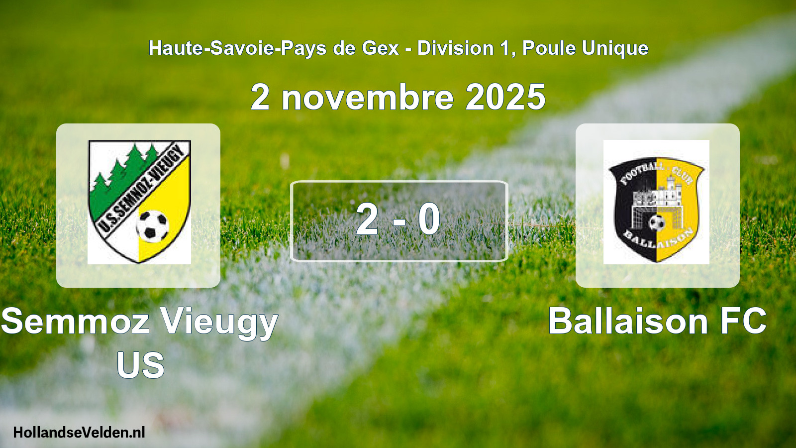 Gespeelde wedstrijd: Semmoz Vieugy US - Ballaison FC 2 - 0 (2 november 2025)