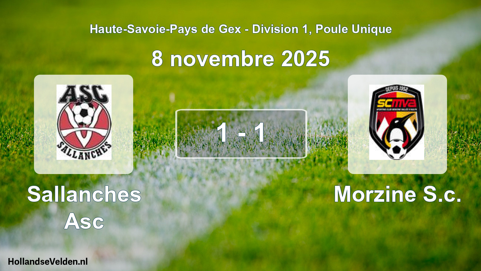 Gespeelde wedstrijd: Sallanches Asc - Morzine S.c. 1 - 1 (8 november 2025)
