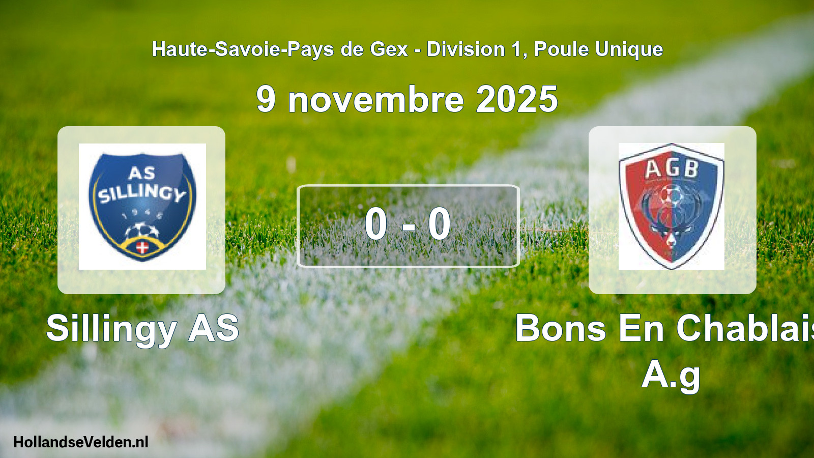 Gespeelde wedstrijd: Sillingy AS - Bons En Chablais A.g 0 - 0 (9 november 2025)