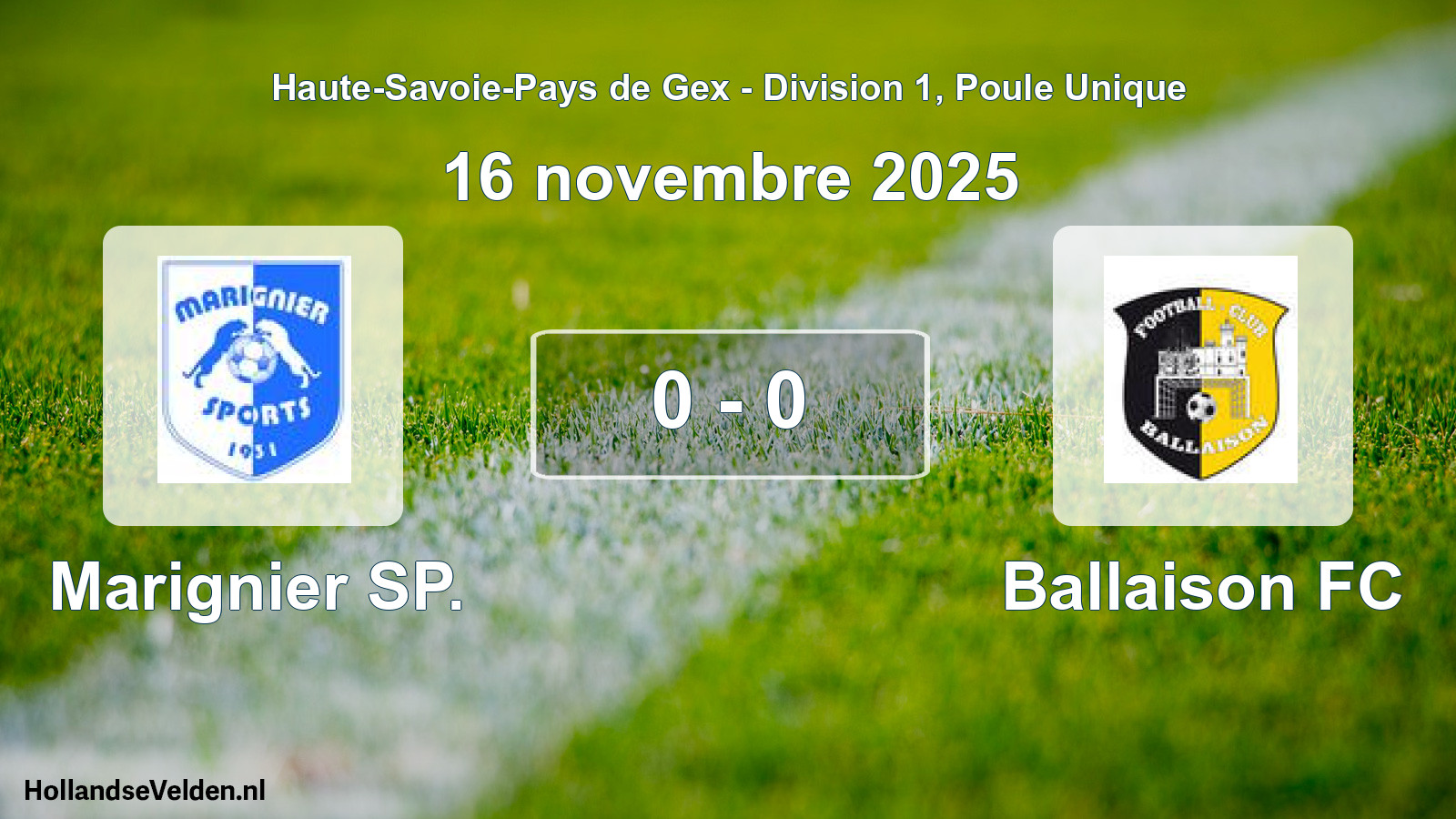 Match joué: Marignier SP. - Ballaison FC 0 - 0 (16 novembre 2025)
