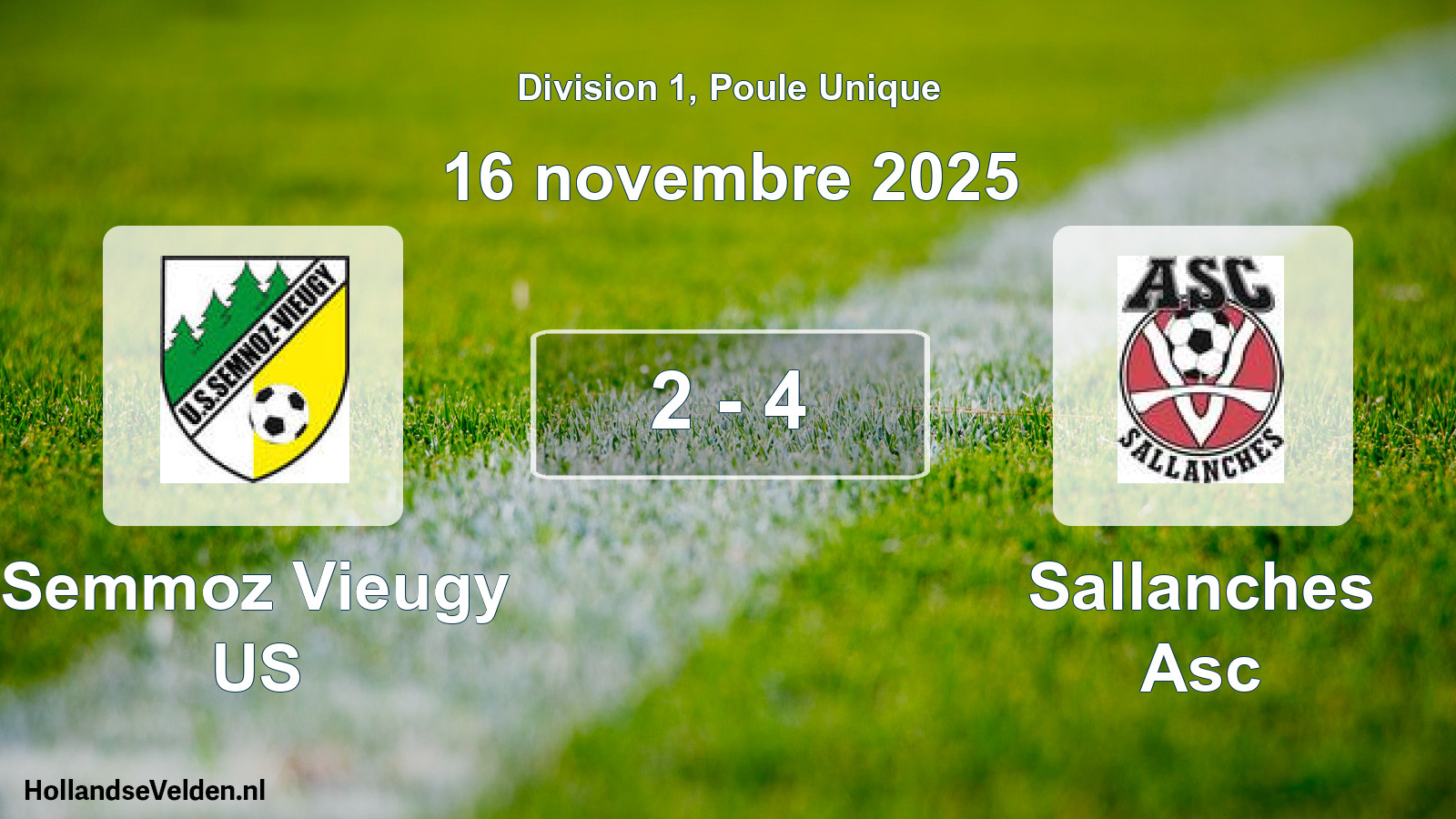 Total number of matches played: Semmoz Vieugy US - Sallanches Asc 2 - 4 (16 November 2025)