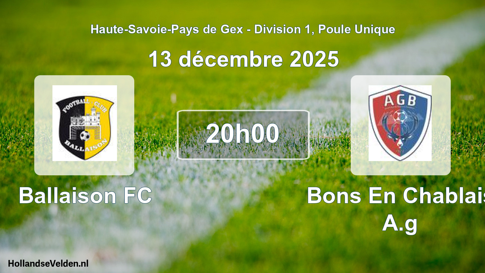 Geplande wedstrijd: Ballaison FC - Bons En Chablais A.g (13 december 2025)