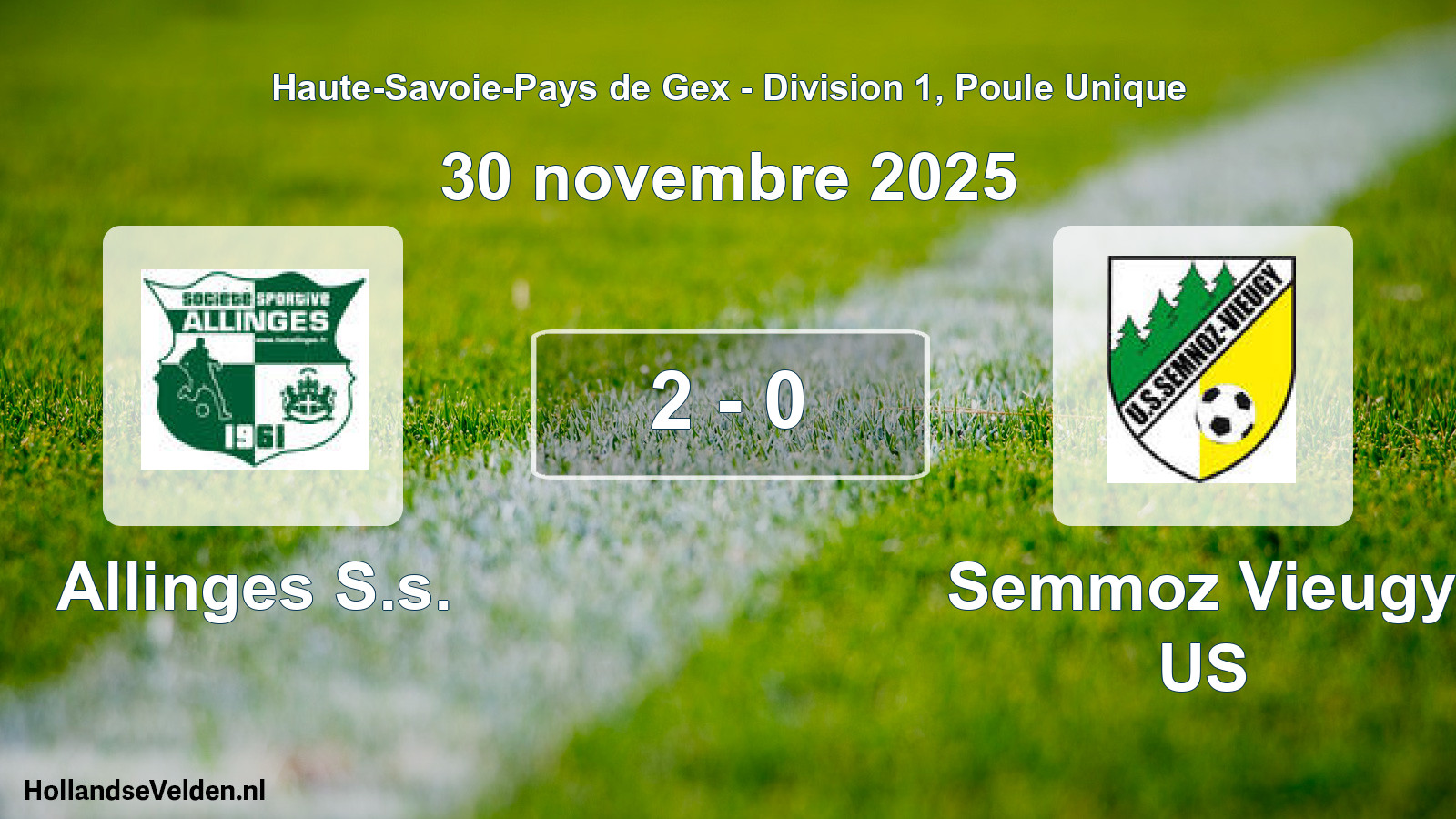 Gespeelde wedstrijd: Allinges S.s. - Semmoz Vieugy US 2 - 0 (30 november 2025)