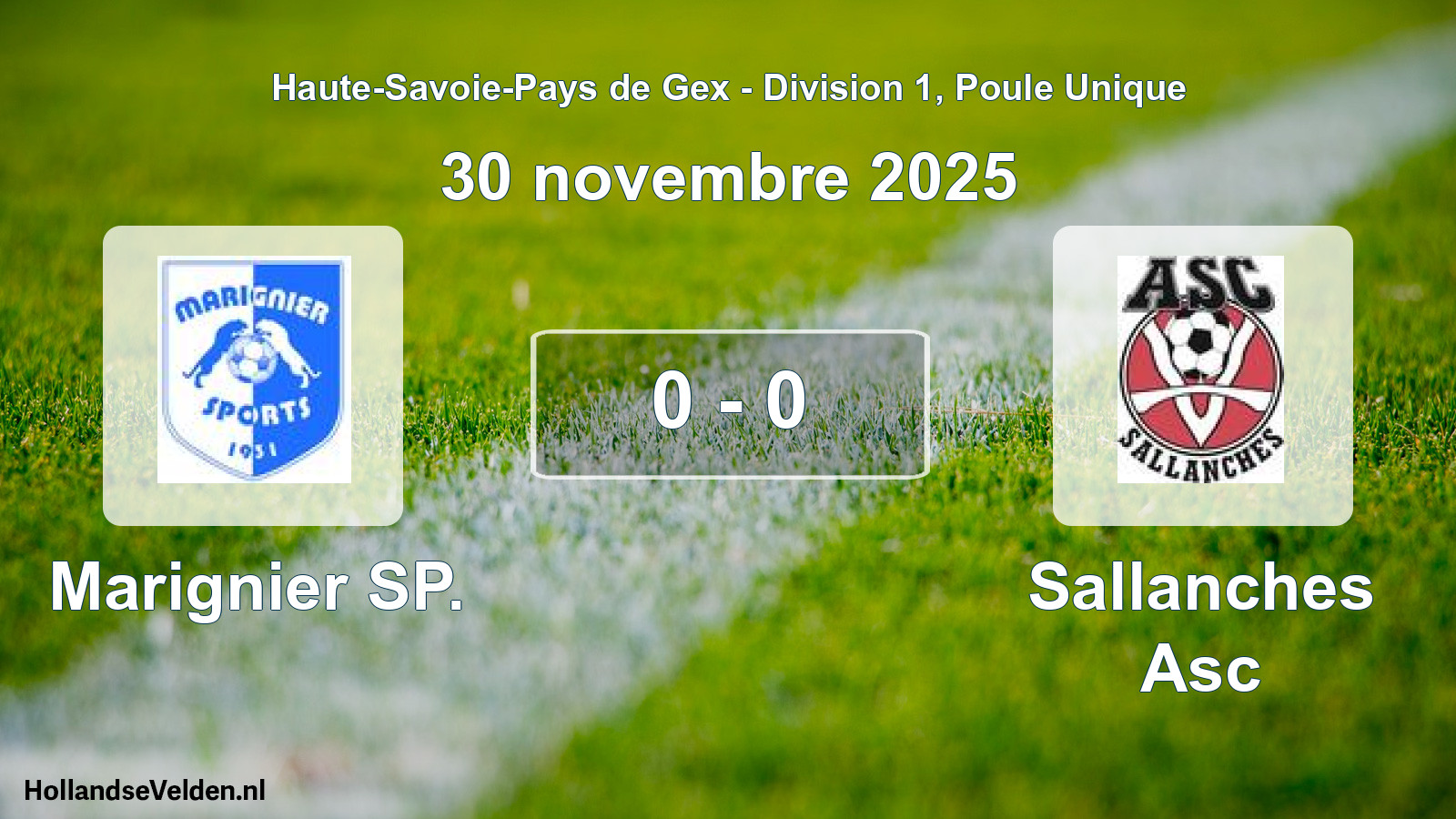 Gespeelde wedstrijd: Marignier SP. - Sallanches Asc 0 - 0 (30 november 2025)