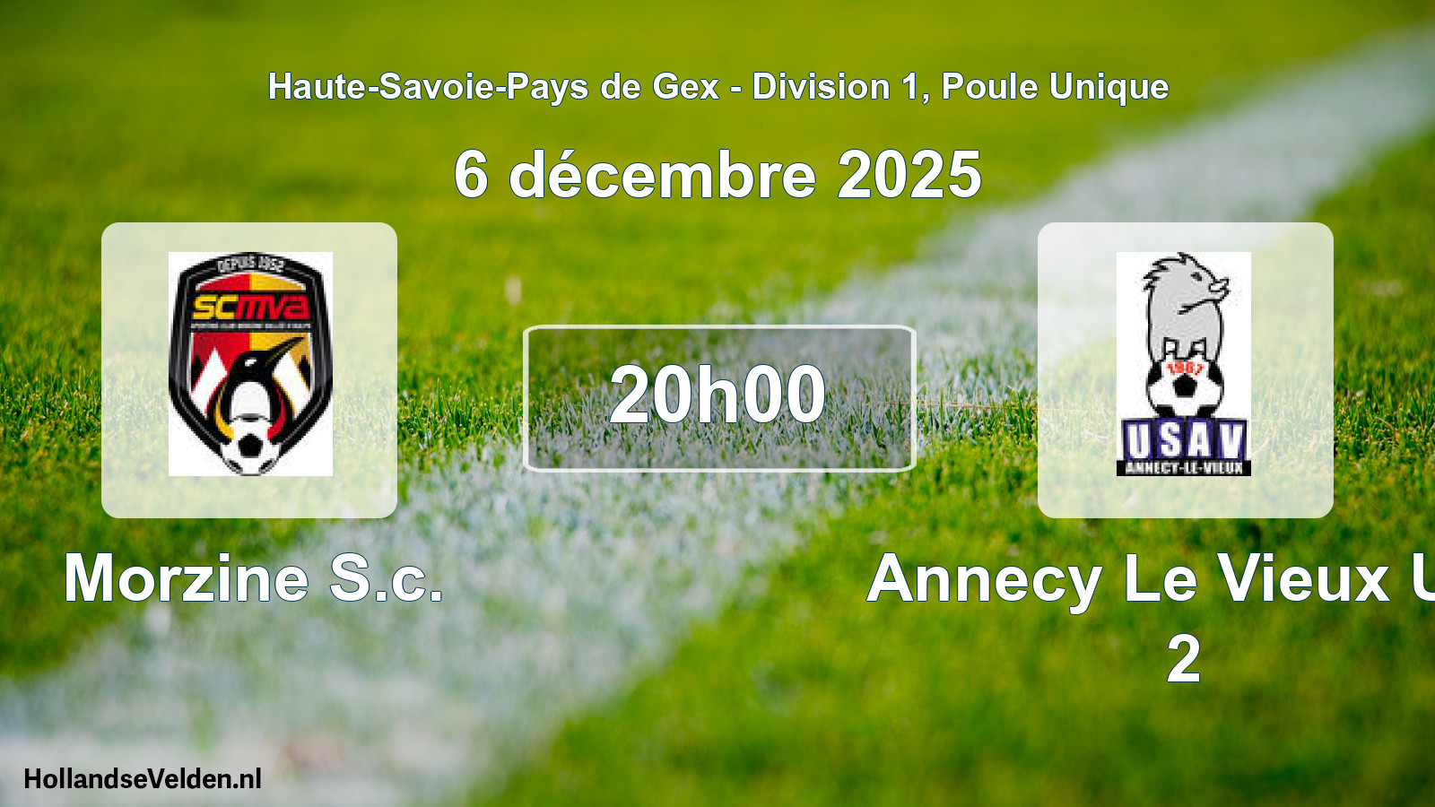 Geplande wedstrijd: Morzine S.c. - Annecy Le Vieux US 2 (6 december 2025)