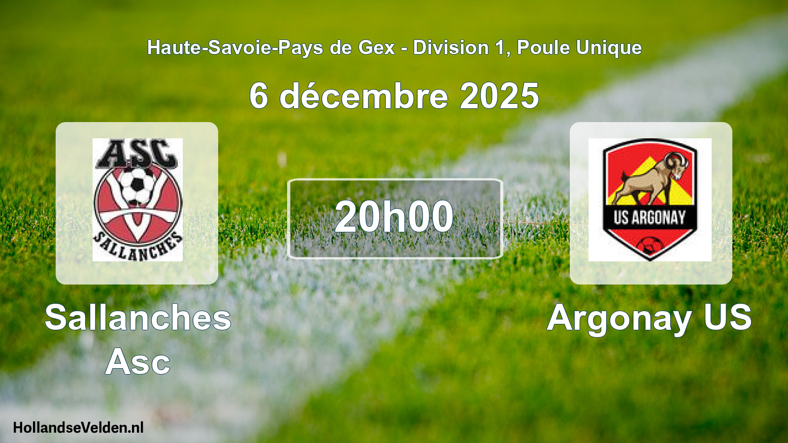 Scheduled Match: Sallanches Asc - Argonay US (6 December 2025)