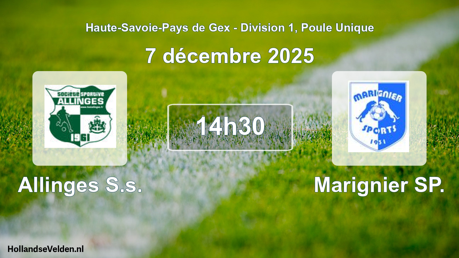Match programmé: Allinges S.s. - Marignier SP. (7 décembre 2025)