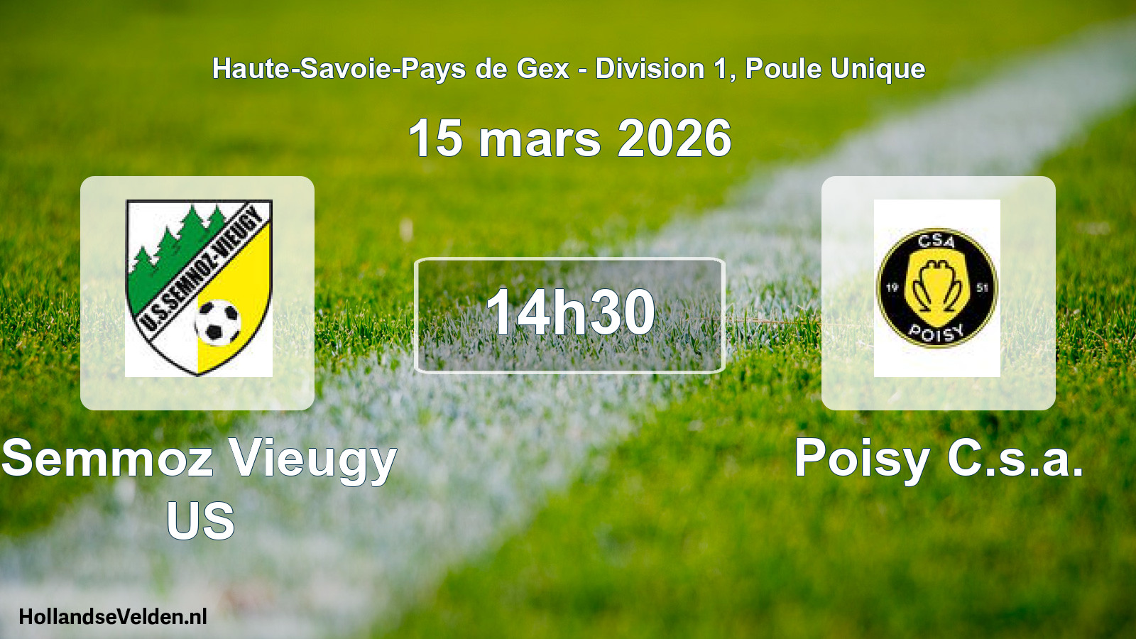 Geplande wedstrijd: Semmoz Vieugy US - Poisy C.s.a. (15 maart 2026)