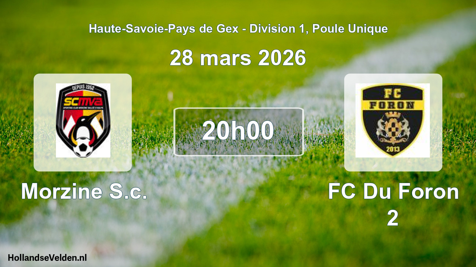 Geplande wedstrijd: Morzine S.c. - FC Du Foron 2 (28 maart 2026)