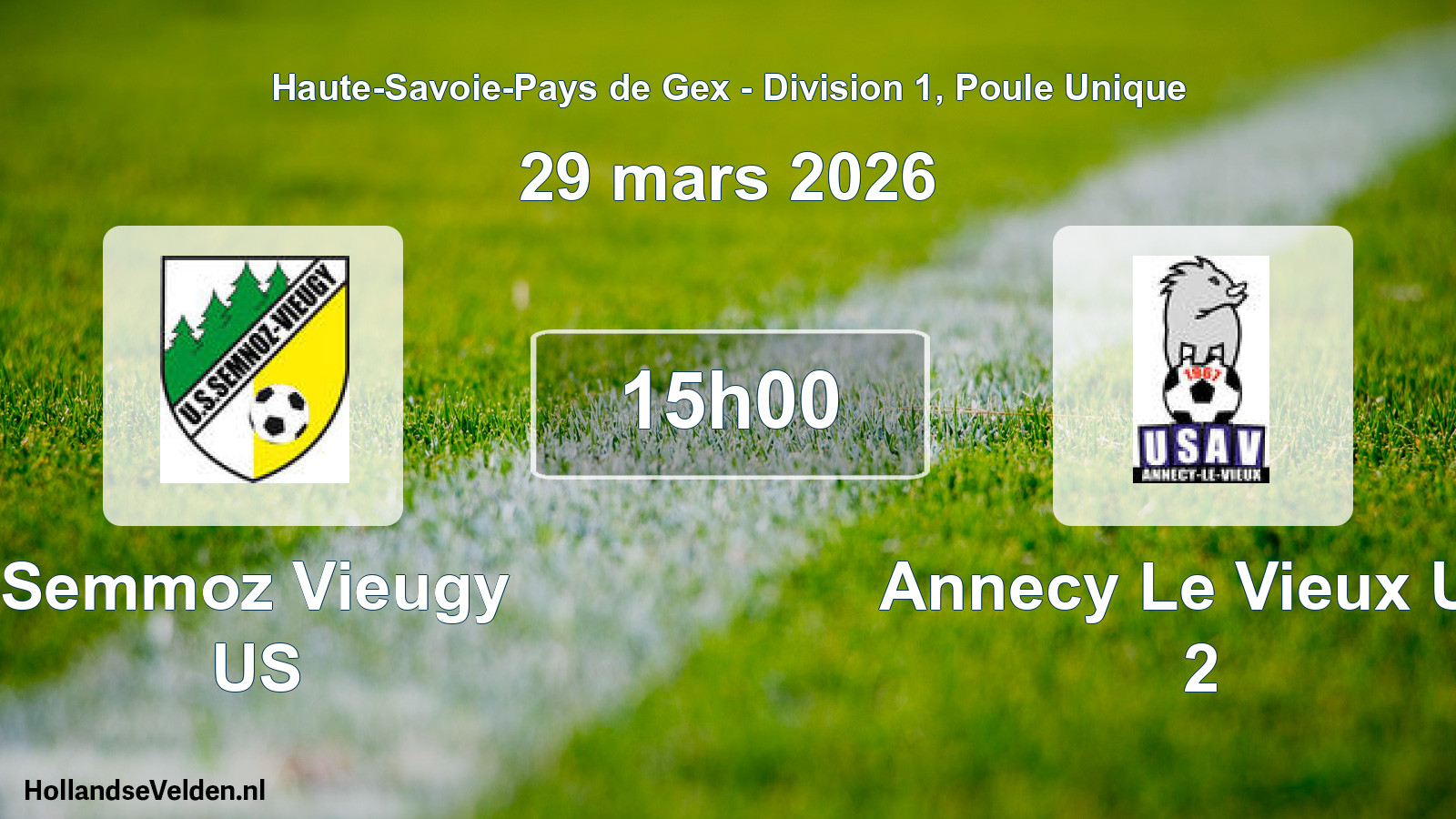 Geplande wedstrijd: Semmoz Vieugy US - Annecy Le Vieux US 2 (29 maart 2026)