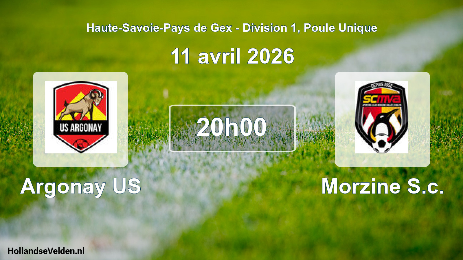 Match programmé: Argonay US - Morzine S.c. (11 avril 2026)