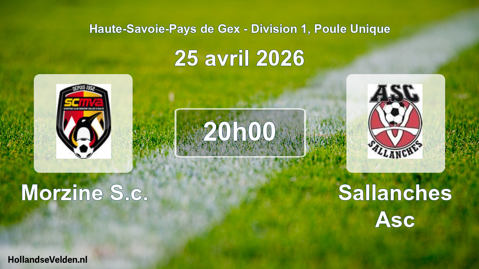 Scheduled Match: Morzine S.c. - Sallanches Asc (25 April 2026)