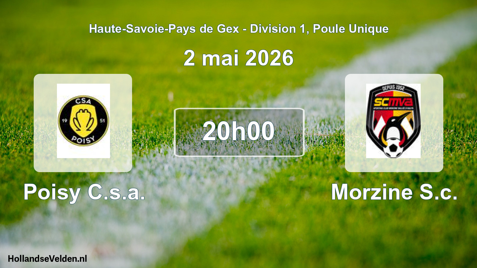 Match programmé: Poisy C.s.a. - Morzine S.c. (2 mai 2026)