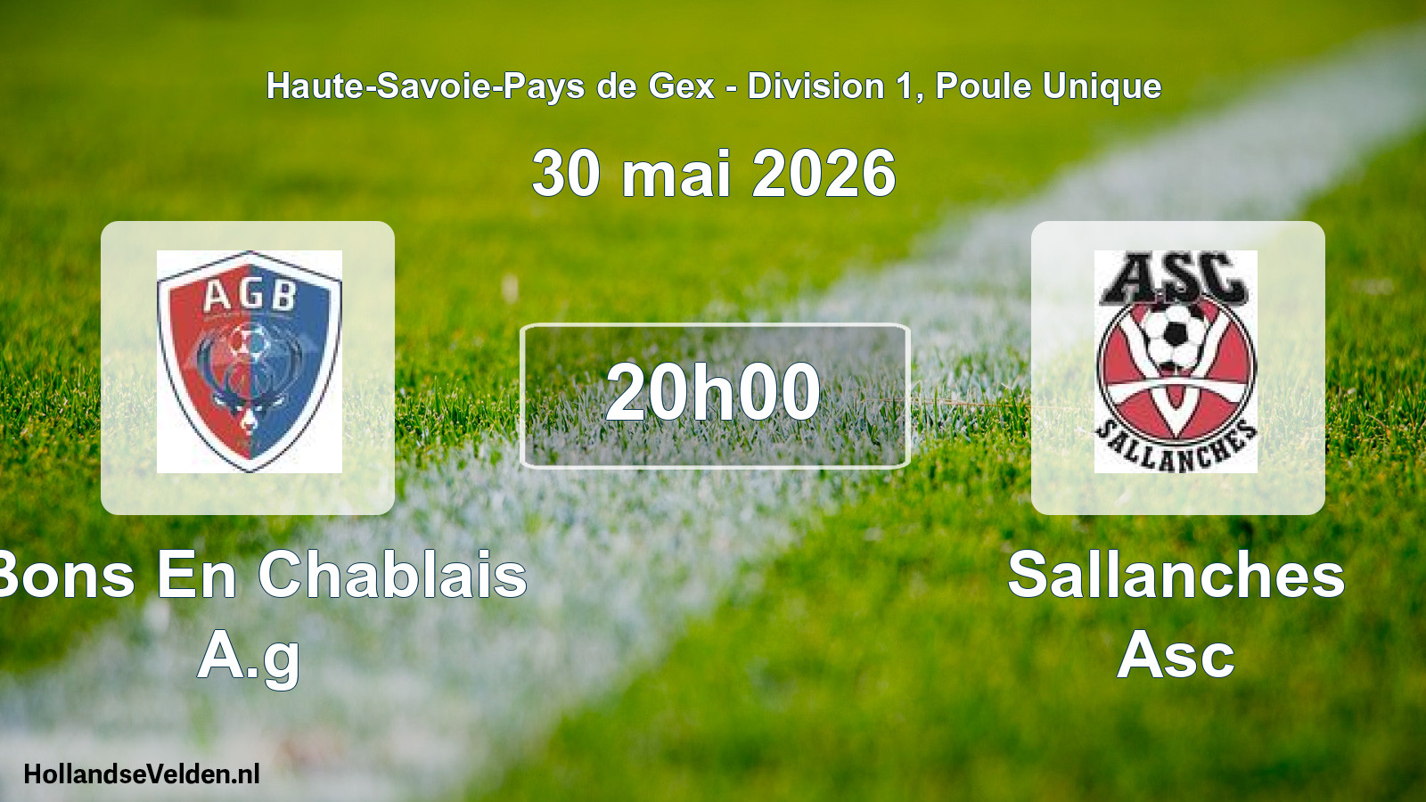 Geplande wedstrijd: Bons En Chablais A.g - Sallanches Asc (30 mei 2026)