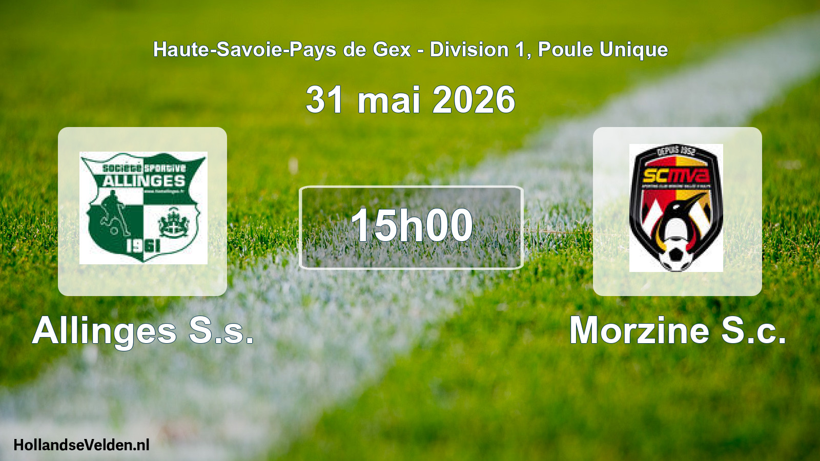 Geplande wedstrijd: Allinges S.s. - Morzine S.c. (31 mei 2026)