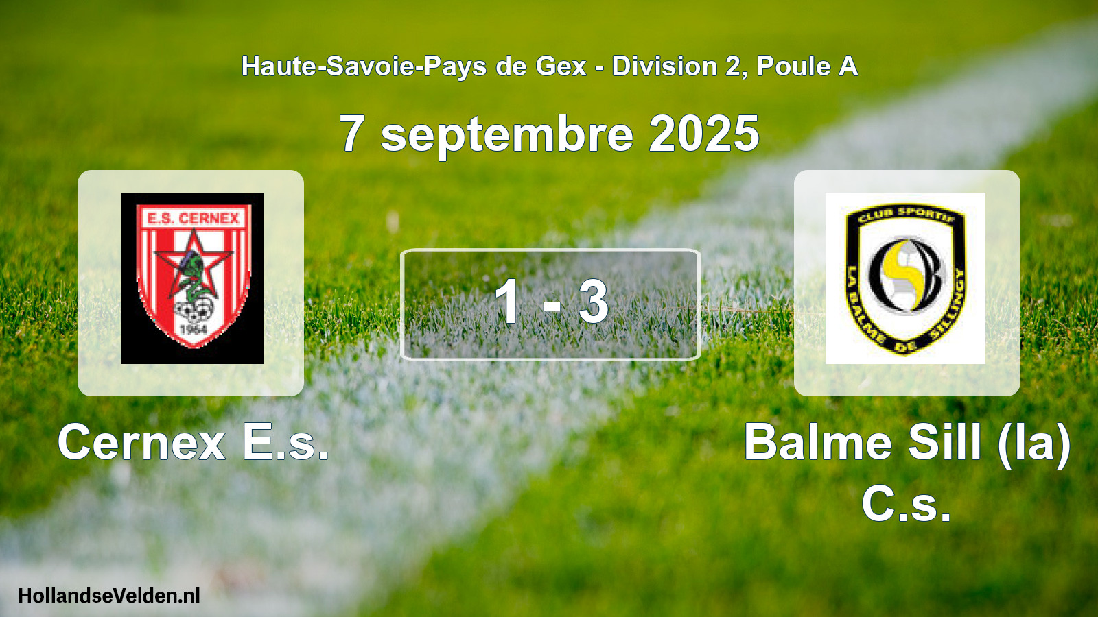 Gespeelde wedstrijd: Cernex E.s. - Balme Sill (la) C.s. 1 - 3 (7 september 2025)