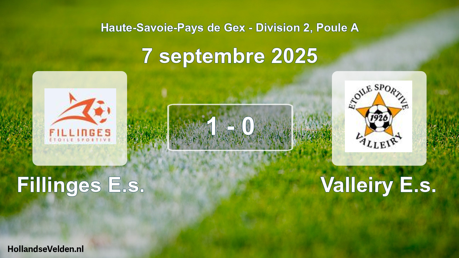 Total number of matches played: Fillinges E.s. - Valleiry E.s. 1 - 0 (7 September 2025)