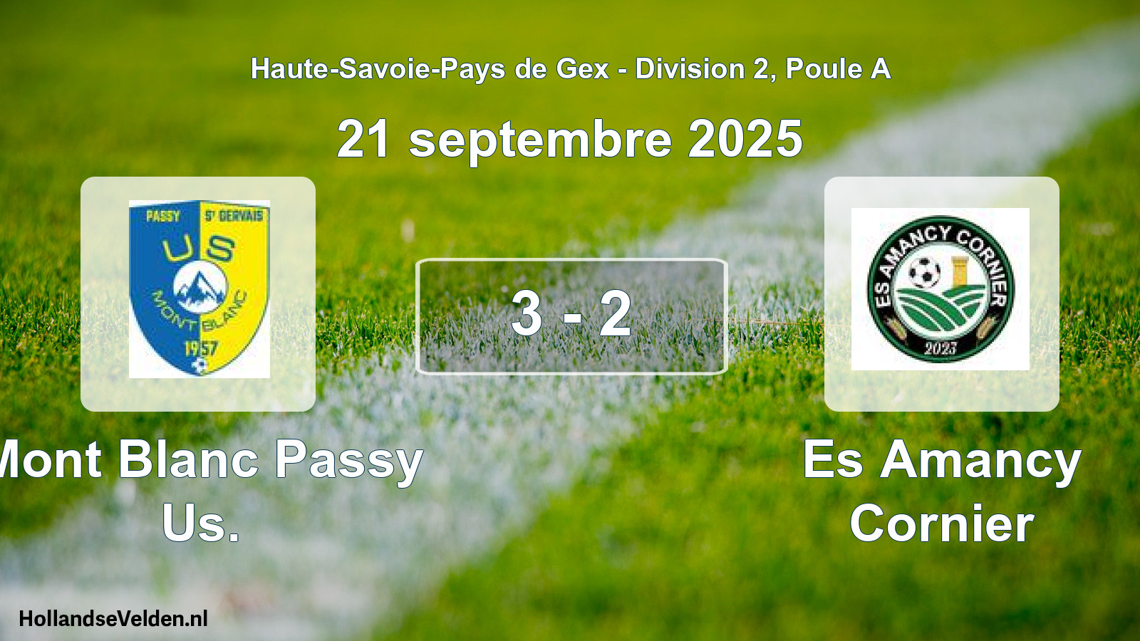 Gespeelde wedstrijd: Mont Blanc Passy Us. - Es Amancy Cornier 3 - 2 (21 september 2025)