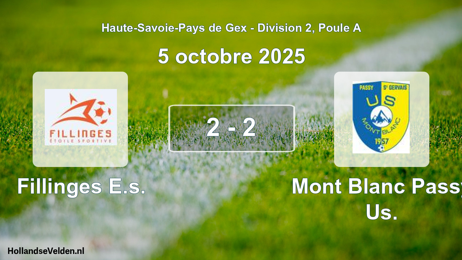 Total number of matches played: Fillinges E.s. - Mont Blanc Passy Us. 2 - 2 (5 October 2025)