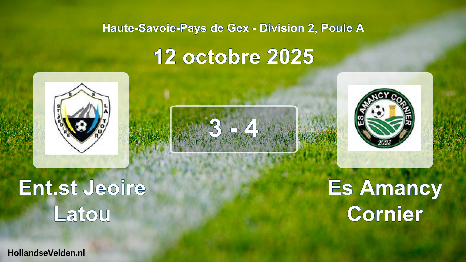 Match joué: Ent.st Jeoire Latou - Es Amancy Cornier 3 - 4 (12 octobre 2025)