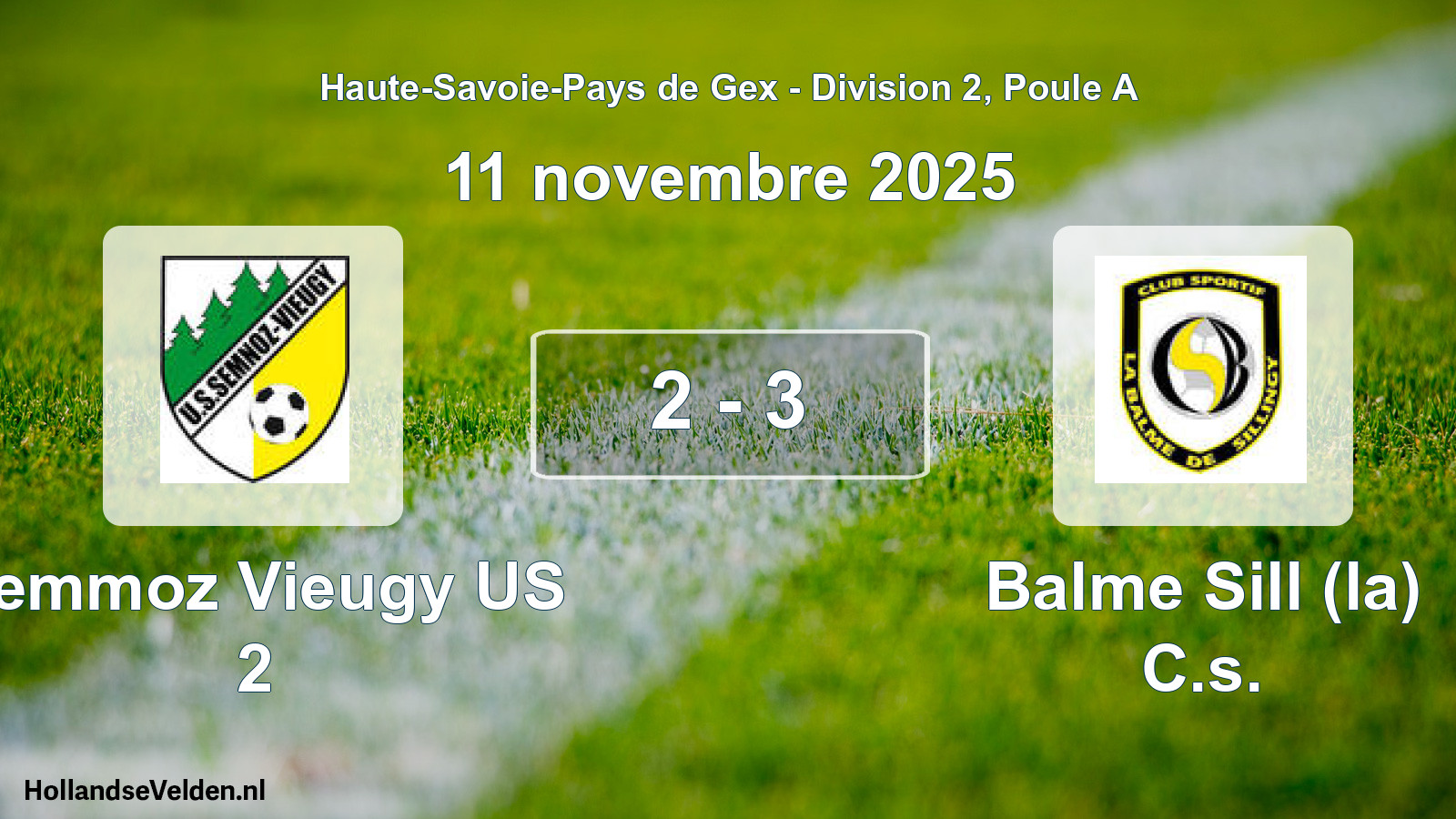 Gespeelde wedstrijd: Semmoz Vieugy US 2 - Balme Sill (la) C.s. 2 - 3 (11 november 2025)