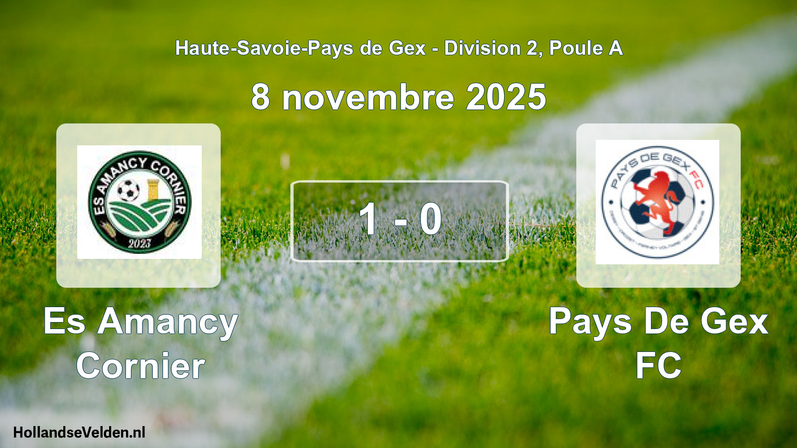 Match joué: Es Amancy Cornier - Pays De Gex FC 1 - 0 (8 novembre 2025)