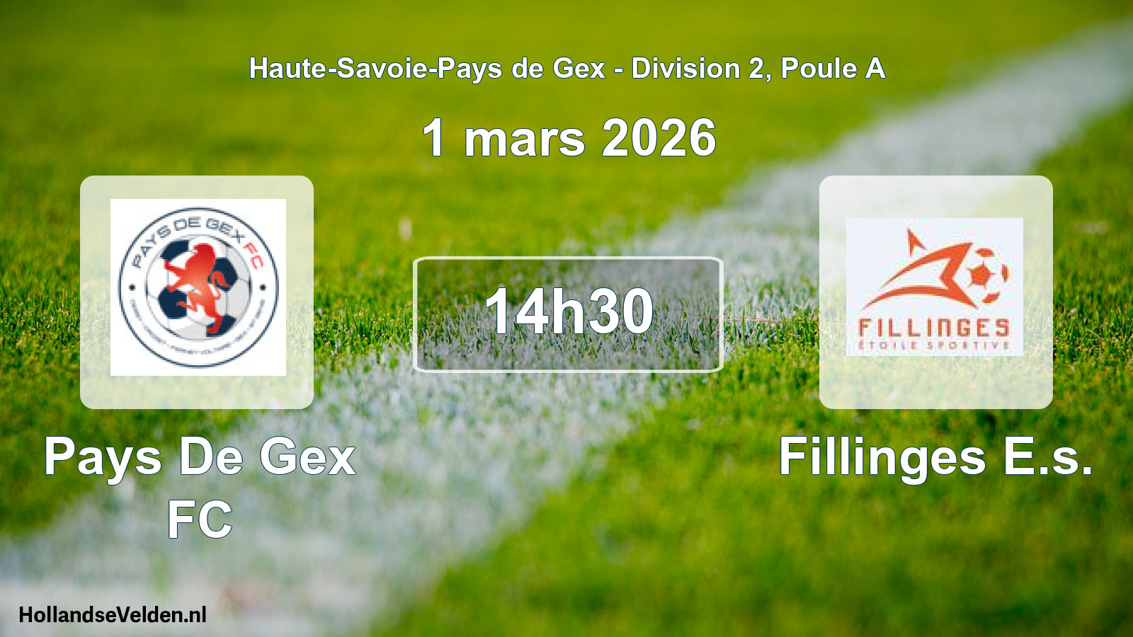 Scheduled Match: Pays De Gex FC - Fillinges E.s. (1 March 2026)