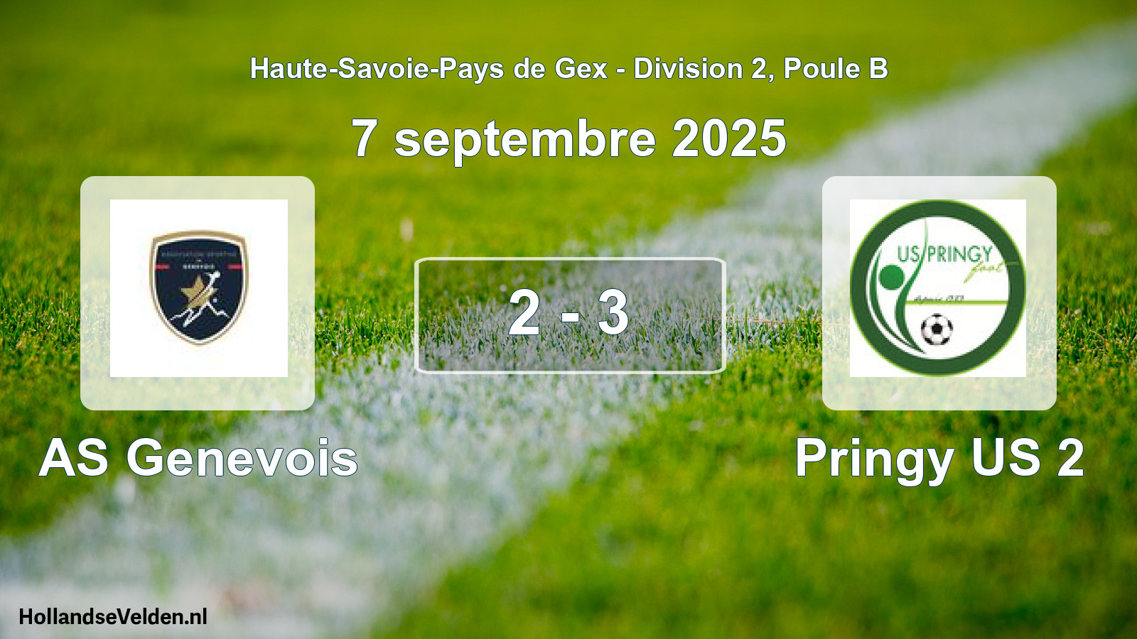 Match joué: AS Genevois - Pringy US 2 2 - 3 (7 septembre 2025)