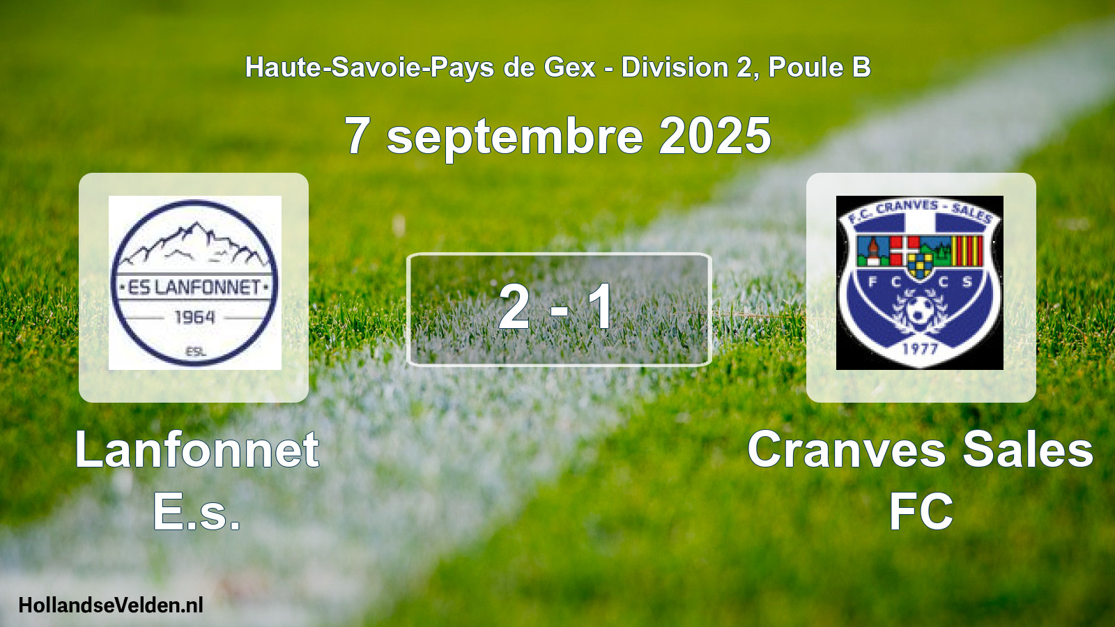 Match joué: Lanfonnet E.s. - Cranves Sales FC 2 - 1 (7 septembre 2025)
