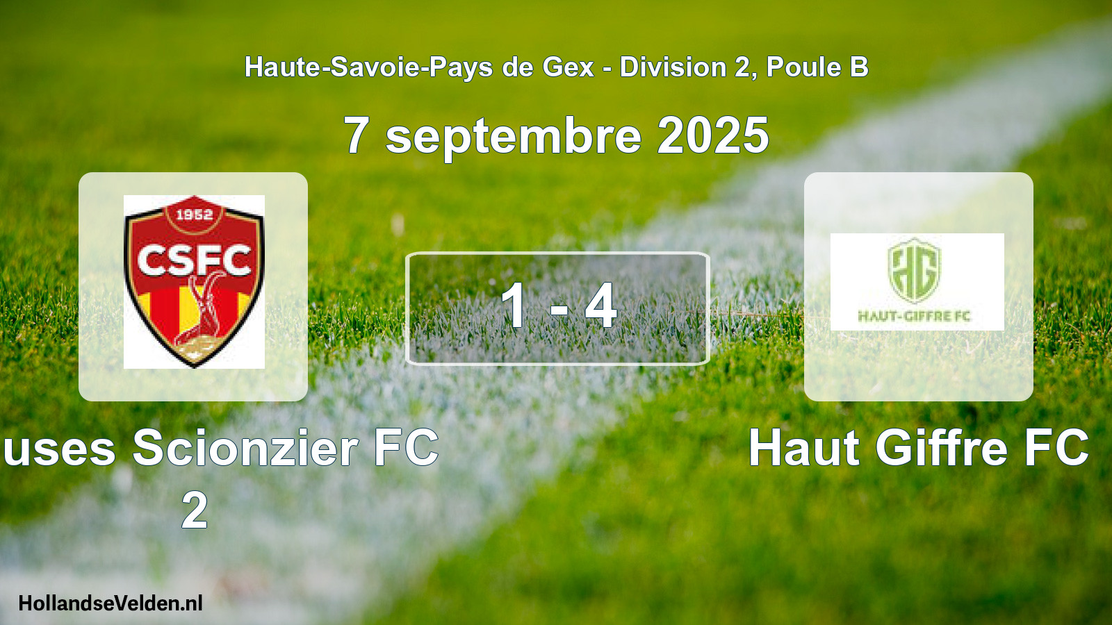 Gespeelde wedstrijd: Cluses Scionzier FC 2 - Haut Giffre FC 1 - 4 (7 september 2025)
