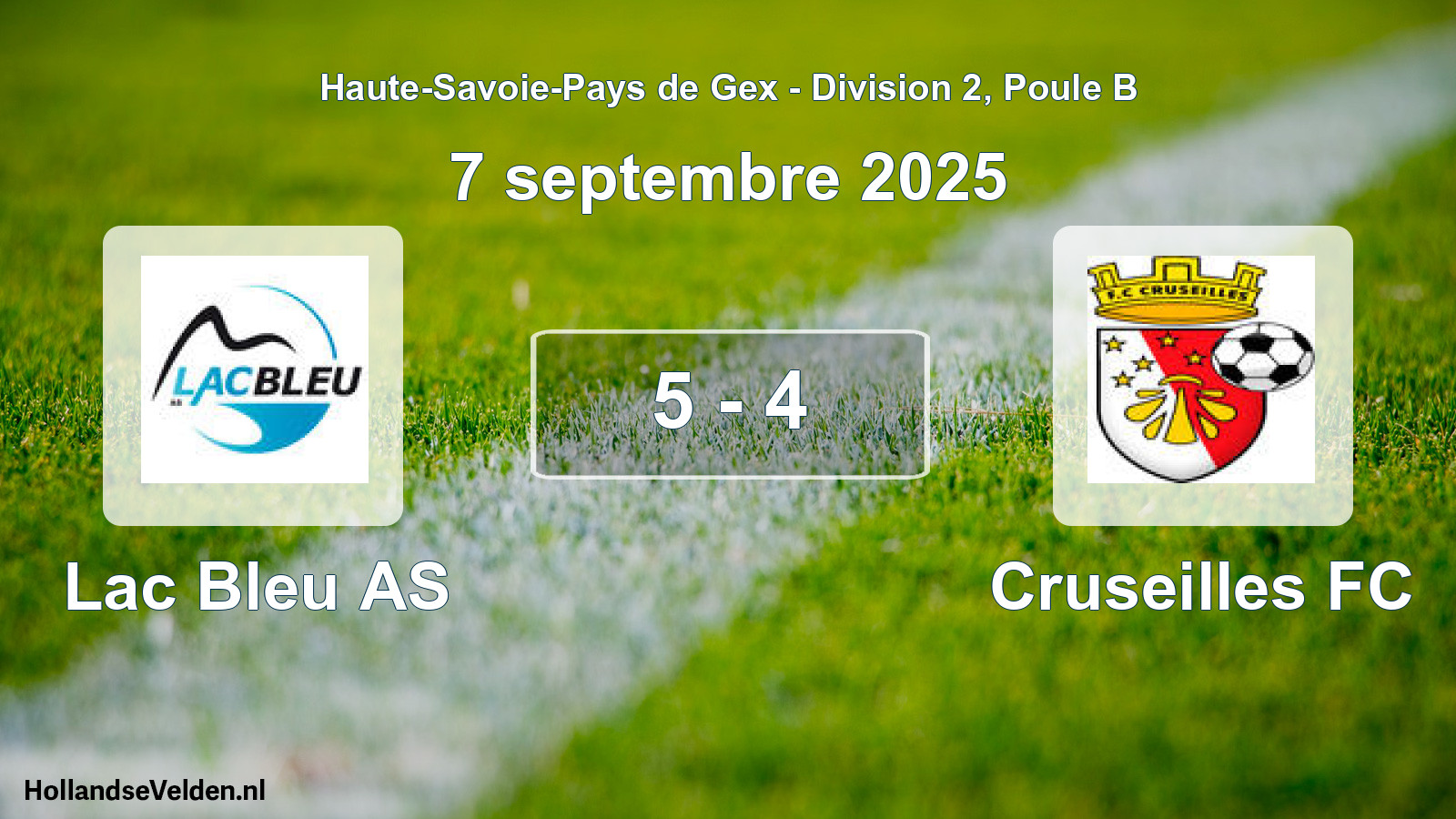 Match joué: Lac Bleu AS - Cruseilles FC 5 - 4 (7 septembre 2025)
